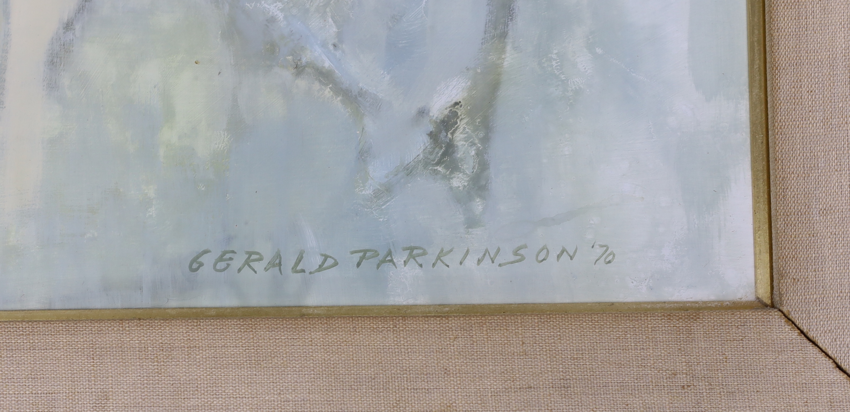 Gerald Parkinson (b.1926), oil on board, 'Chalk', signed and dated 1970, inscribed verso, 79 x 59cm